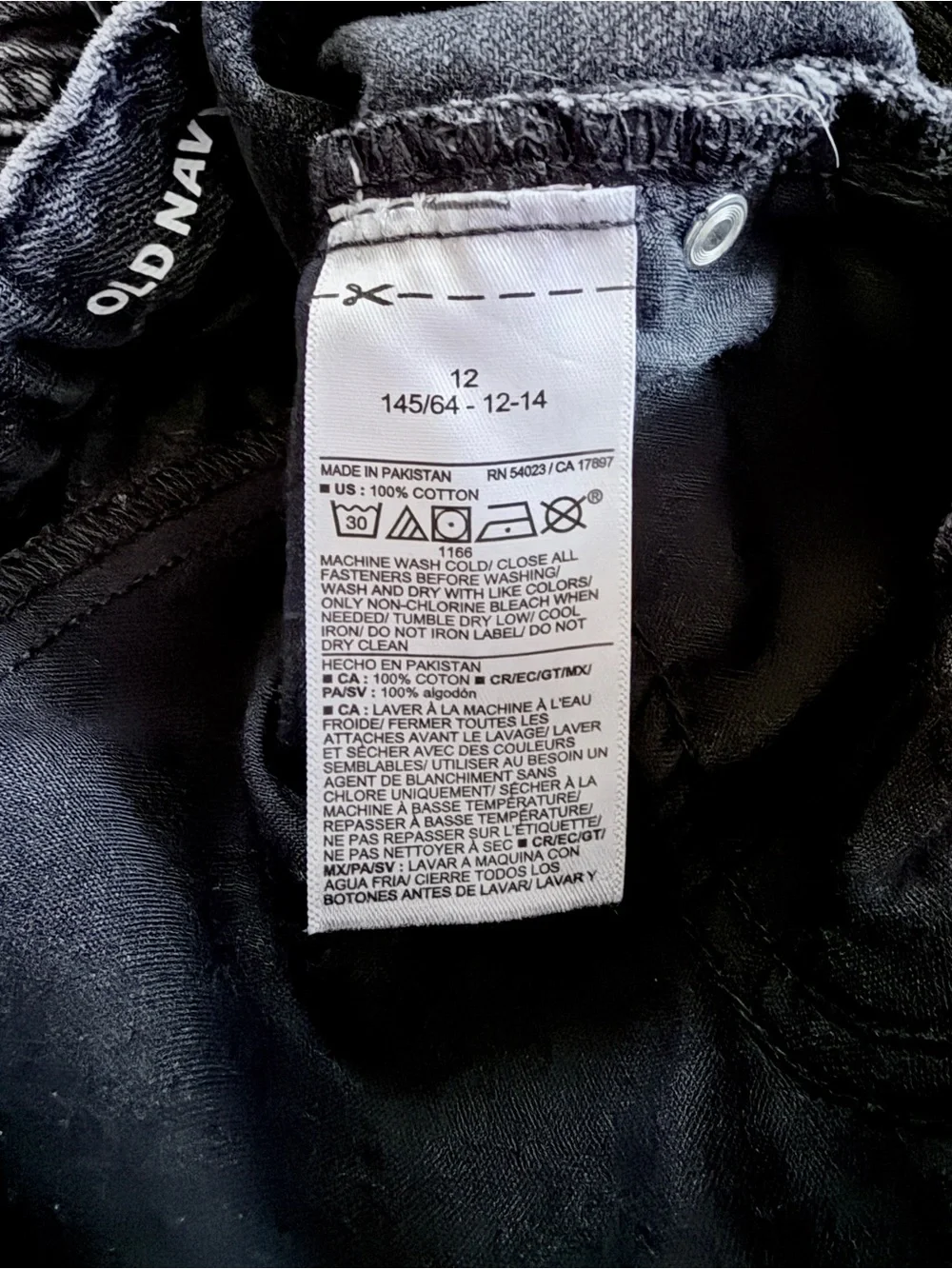 Old Navy Girls Size 12 High Rise Super Baggy Wide Leg Jeans Washed Black Denim